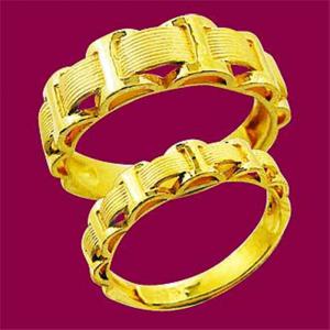 愛情鎖鍊-黃金結婚對戒