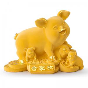 合家歡豬-黃金擺件禮品