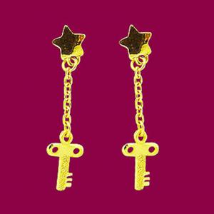 幸運鑰匙-黃金耳環