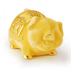 開心福寶豬(約6錢)-黃金擺件禮品