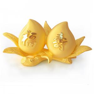 福壽雙桃(約5.5錢)-黃金擺件禮品