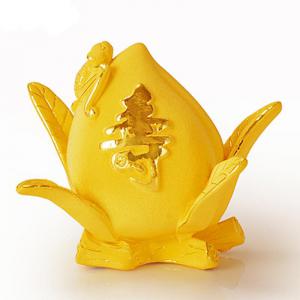 福壽單桃(約3.5錢)-黃金擺件禮品