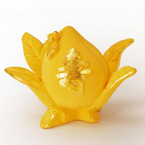 福壽單桃(約2.5錢)-黃金擺件禮品